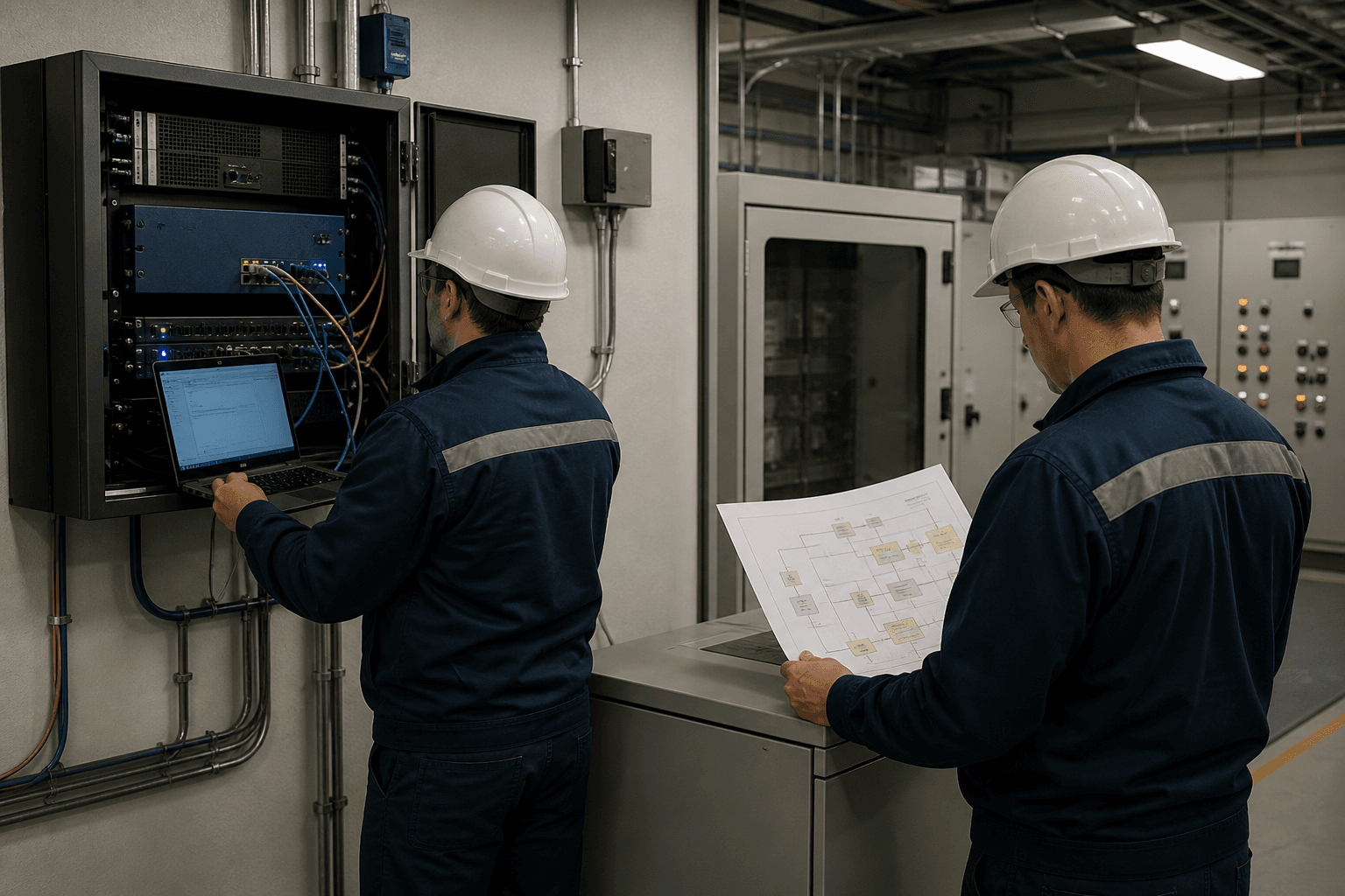 Engineers carrying out a controlled OT network containment action