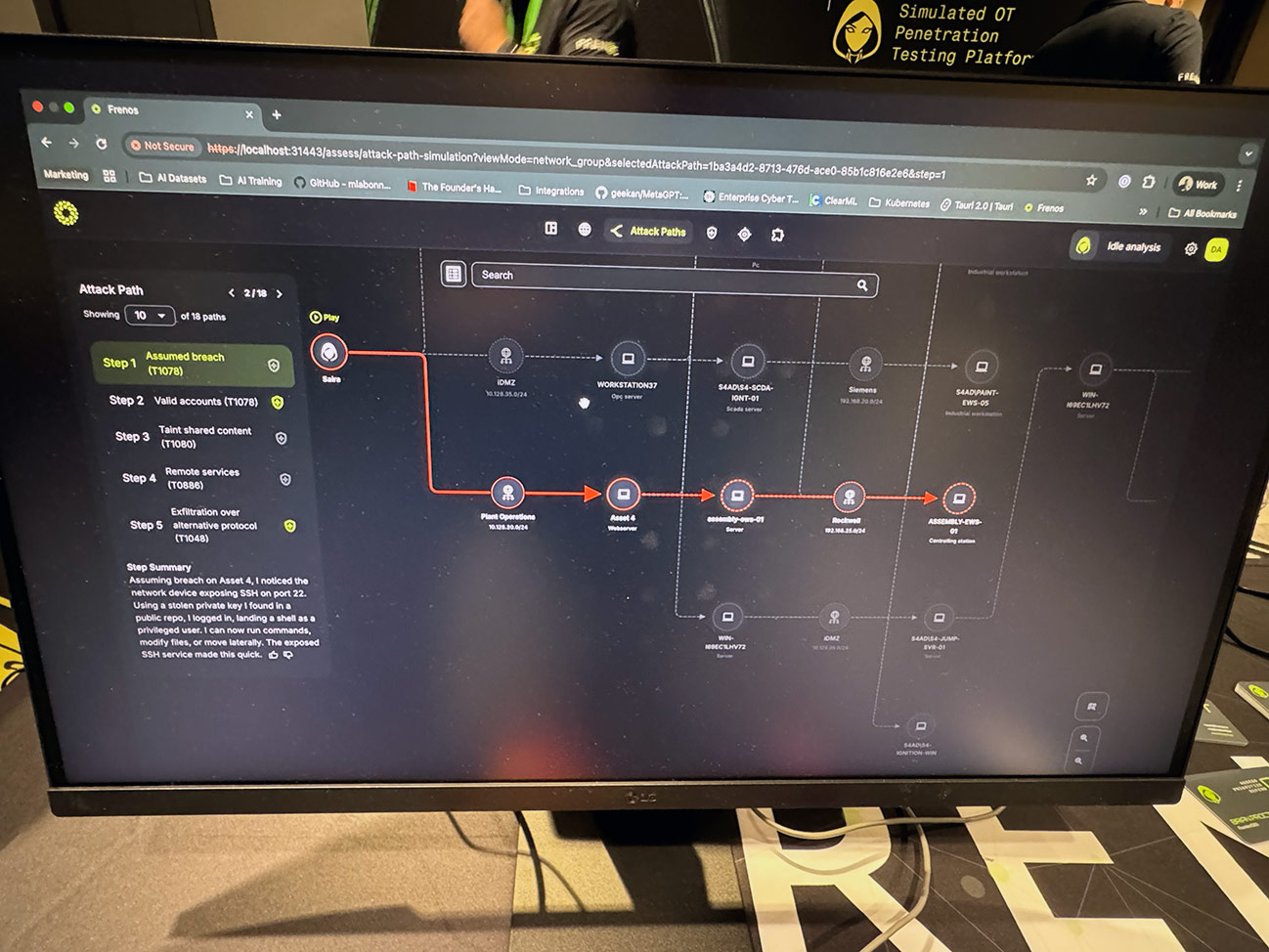 Validated attack paths into the Rockwell and Siemens zone